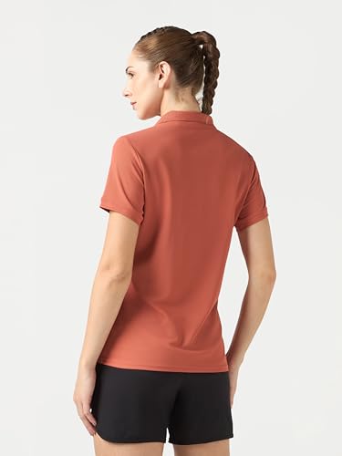 Image of TECHNOSPORT Womens Polyester Slim Fit Solid Half Sleeve Polo Matpiq T-Shirt with Techno Dry, Anti Static for Regular Use