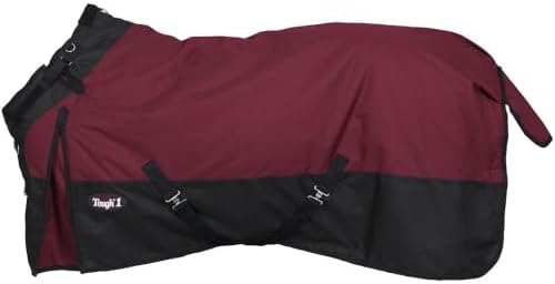TOUGH1 1200D Turnout Blanket with SNUGGIT, 300-G, Burgundy, 78-in