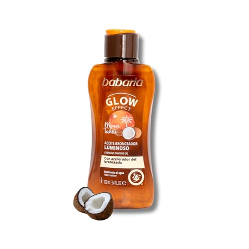 Babaria - Aceite Corporal Autobronceador Cocunat | Autobronceador Corporal Formato Viaje 100ml | Aceite Bronceador Con Hidratación | Coconut Bronceador Natural