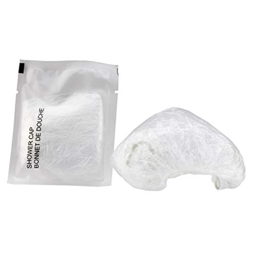 World Amenities Waterproof Shower Cap (Clear Frosted Sachet), Travel Size Hotel Amenities, Airbnb