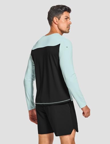 DEMOZU Men's Long Sleeve Workout Athletic Shirts Quick Dry Running Hiking Rash Guard Swim Shirts Slim Fit3