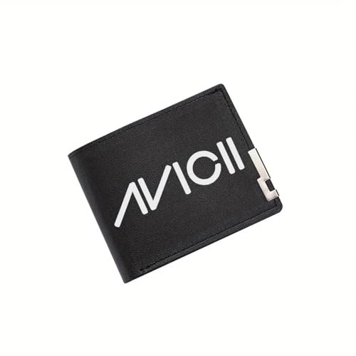 Portefeuille pour hommes style musical impression lettres blanches cadeau Noël moderne