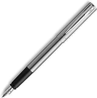Waterman Allure Fountain Pen | Stainless Steel | Fine Nib | Blue Ink