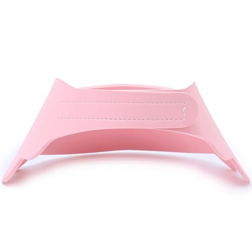 Image of Baby Shower Cap Shield, Soft Adjustable Kids Bath Visor Hat Shampoo Washing Hair Protection Cartoon for Toddler children (Pink Rabbit)