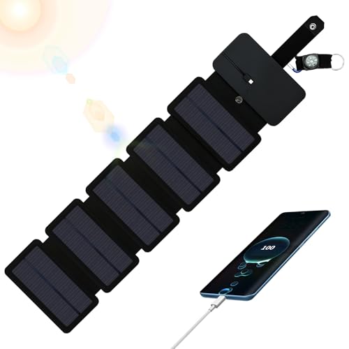 Cargador solar portátil Veasbuu plegable e impermeable para teléfono celular de viaje