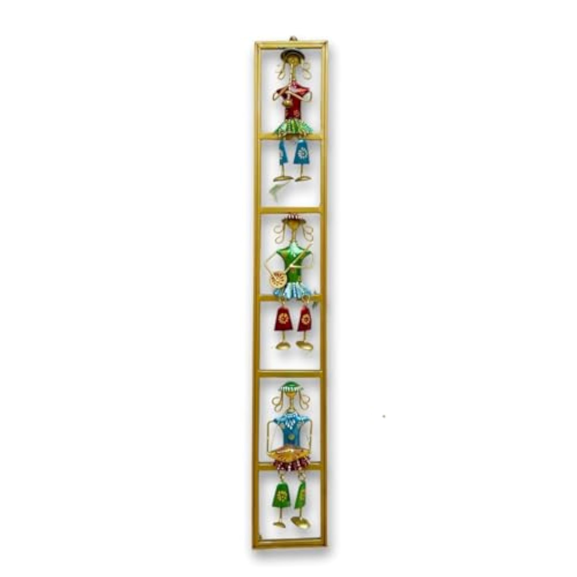 Rajasthani Musicians Metal Wall Hanging, Cultural Decor