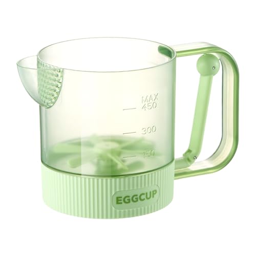 Para batir huevos, copa semiautomática prensa manual para batir huevos, recipiente mezclador de alimentos – para cocina, casa, café, bar, restaurante, dulces, bebidas