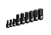 ARES 70496-9-Piece SAE Impact Hex Driver Socket Set - Chrome Moly Steel Construction and Manganese Phosphate Coating - Includes Storage Rail - Low Profile and Designed for Impact Use