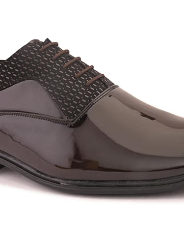 Image of STANPHORD Mens Lustrewalk Formal Lace-Up Shoes - Glossy Formal, Stylish Wedding & Office Dress Shoes for Men