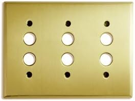 Classic Accents Antique Brass 3 Gang Push Button Light Switch Wall Plate