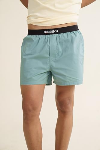 Image of DaMENSCH Solid Breeeze Inner Boxers, Ultra-Light Men Boxer Shorts for Men, 100% Cotton Half Pant for Man, Breathable Woven Inner Cotton Shorts