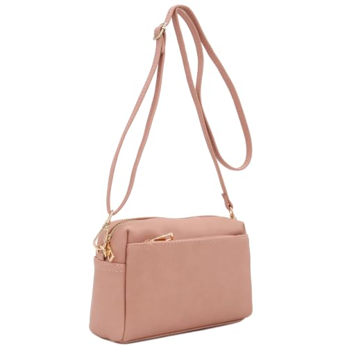 Image of FashionPuzzle Triple Zip Small Crossbody Bag