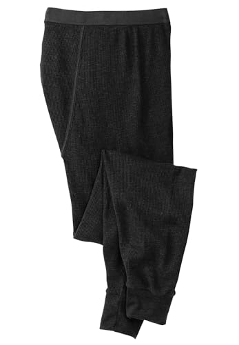 KingSize Men's Big & Tall Heavyweight Thermal Pants - Tall - 5XL, Black