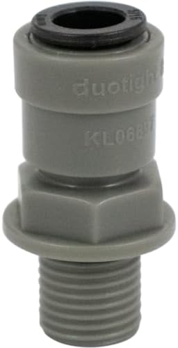 4PK DUOTIGHT REGULATOR or MANIFOLD FITTING 8mm (5/16" OD) x 1/4" Male Thread Push To Connect Acetal Plastic John Guest type Push-In Draft Fitting DUO103