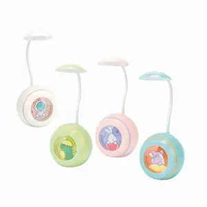 Crackles Study Desk Lamp Multipurpose Electric Table Lamp with Eraser and Sharpener, Rechargeable Desk Table Lamp, Adjustable Study Desk Lamp for Study,Home (Pack of 1, Multi Color)