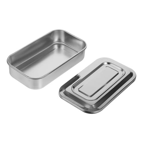 Catálogo de Utensilios de limpieza y esterilización para comprar online. 40 Yeanifeana 1 Piezas Cuadrado De Belleza Bandeja De Uñas Instrumento Cubertero para Cajon Bandeja Esterilizadora con Tapa Bandeja para Instrumental De Odontología Silver