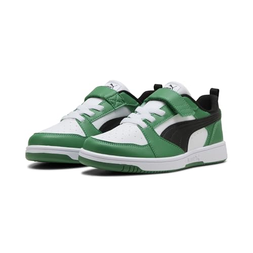 PUMA Jungen Unisex Kinder Rebound V6 LO AC+ PS Sneaker, White Black-Archive Green, 28 EU PUMA Jungen Unisex Kinder Rebound V6 LO AC+ PS Sneaker, White Black-Archive Green, 28 EU