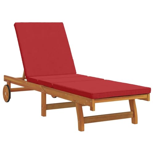 vidaXL Transat 1-Personne Marron 63 x 199 x 85cm Bois d'acacia Massif, Transat réglable, Chaise de Jardin Moderne avec Dossier Multi-Positions, lit de...