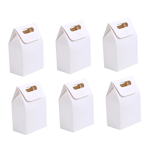 SOLUSTRE 20Pcs Cookie Boxes White Kraft Paper Biscuit Bags for Packaging Treats for Birthdays Weddings and Desserts Easy to Carry for Cookies Snacks