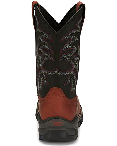 Tony Lama Men's Roustabout Brick Western Work Boot Soft Toe - TW5014 12 D(M) US4