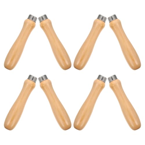 SEWACC Lot de 8 Poignées en Bois Ergonomiques pour Fichiers 5mm, Surface Polie sans Éclats, Prise en Main Confortable pour Bricolage et Travail du Bois