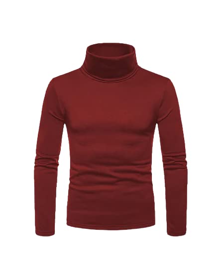 AUSK Men's High Neck Cotton T-Shirts