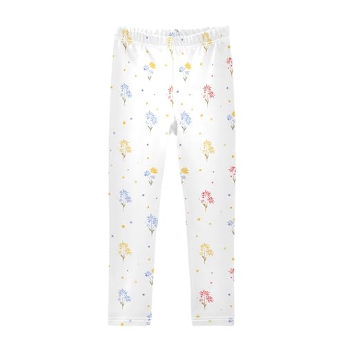 senya Girls Printed Leggings Yoga Pants Flower Pattern for Kids in 4t to 10 Years, 4T