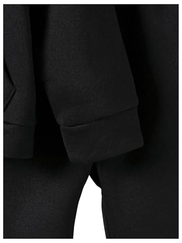 Image of SOLY HUX Toddler Boy's Sweatsuits 2 Piece Fall Outfits Letter Graphic Long Sleeve Hoodies Sweatshirt and Sweatpants Set Black Letter 7Y