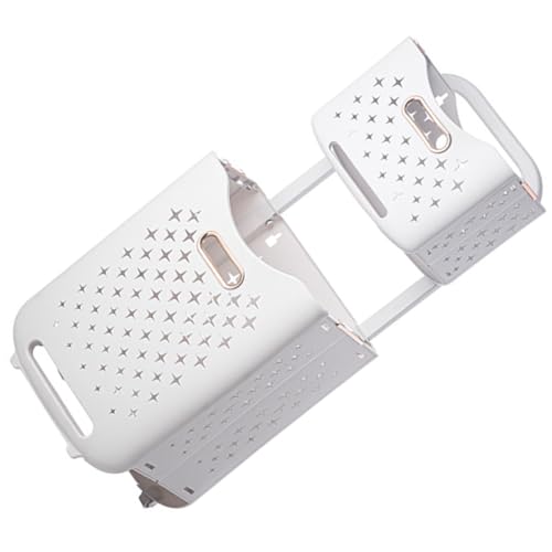Panier à linge à roulettes grande capacité de charge double couche - 2
