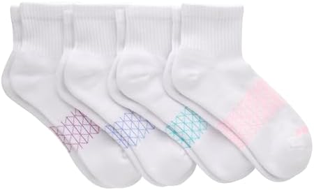 Hanes womens Cushioned Ankle Socks, Absolute Active Ankle Socks for Women, Seamless Toe, 4-prs Socks (pack of 4)