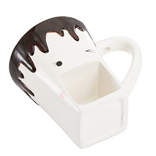 Dicunoy Set Of 2 Fondue Mugs With Forks, Ceramic Personal Chocolate Melting Cup For Cheese, Individual Ceramic Butter Warmers Pot, Tealight Candle Mini Simmer Mug For Caramel, Tapas #TOP3