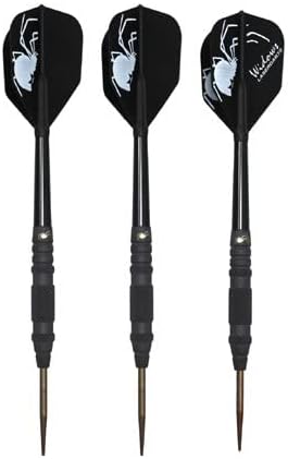 Widow Movable Point Tungsten Steel Tip Darts Knurled Barrel 25Gram Black