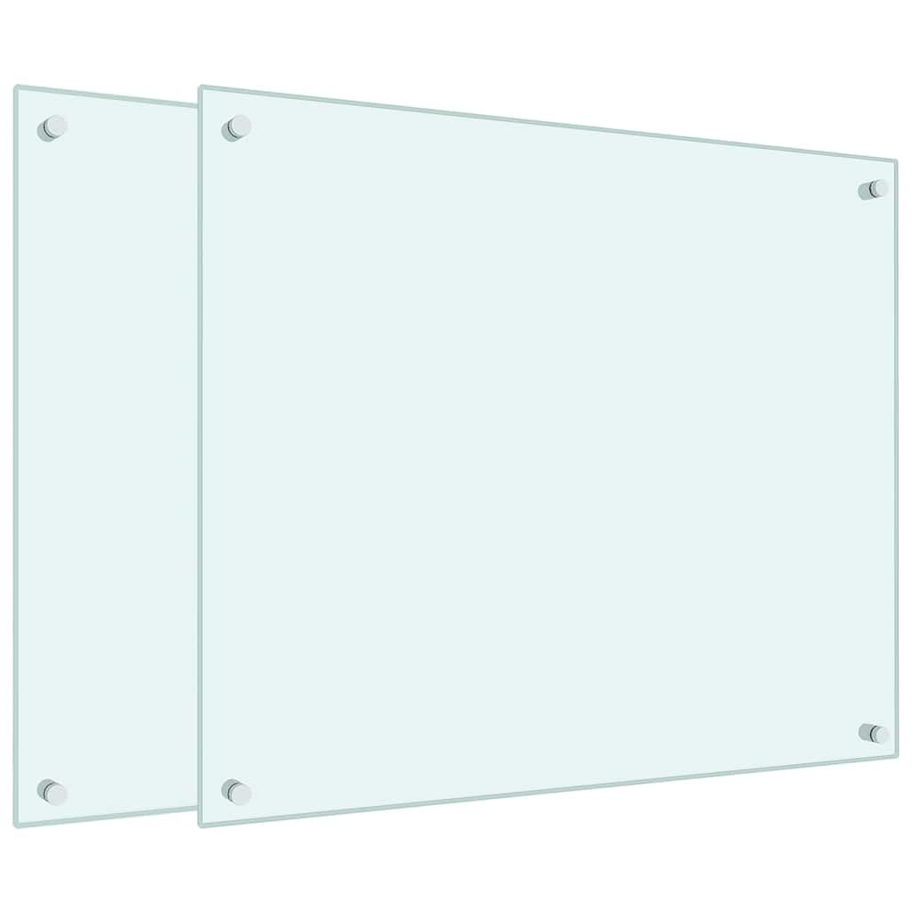 Dosseret de cuisine en verre trempé blanc 70x60 cm pour cuisiner sans taches