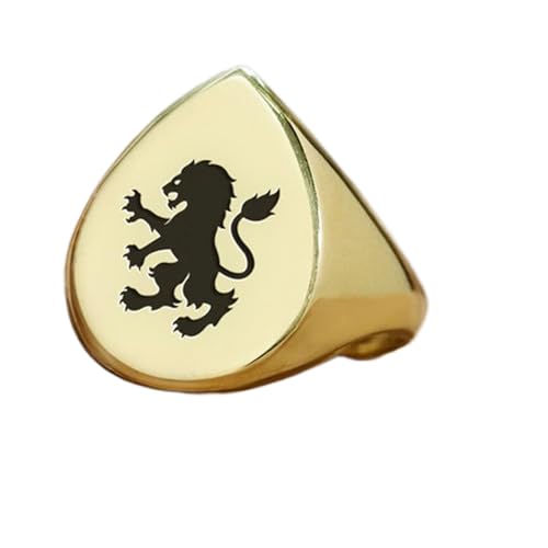 Bague lion héraldique poire en argent et or : Votre chevalière vintage au quotidien