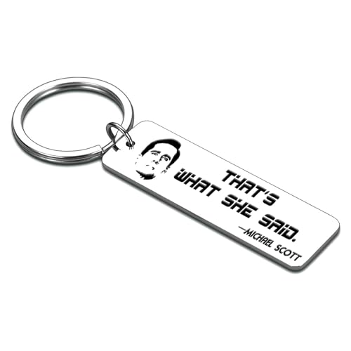 The Office Merchandise Quote Keychain, The Office Funny Gifts for Adults Thanksgiving Day Birthday Gifts