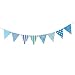 Produktbild KUHRLRX Einfache Wimpel Fahnen Banner Plaid Stripe Wiederverwendbare Weihnachten Geburtstagsfeier Hochzeit Chic Dreieck Banner, Blau Check