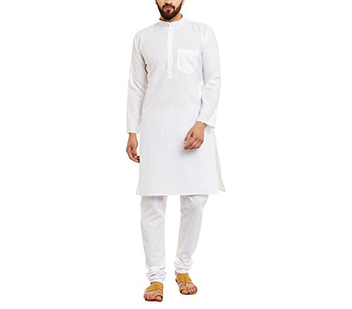 Image of SOJANYA (Since 1958 Men's White Cotton Linen Kurta Pyjama