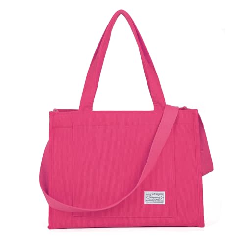 Image of Valleycomfy Corduroy Tote Bag for Women Travel Crossbody Bag Purse Women Shoulder Bags Work Handbags Everyday Hobo Bag