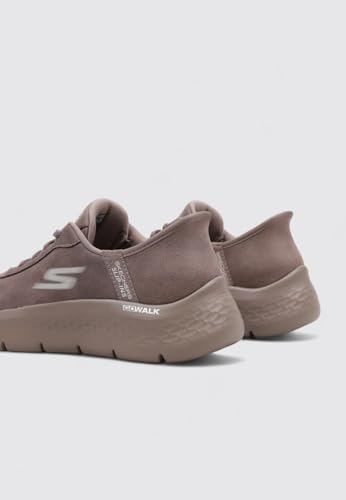 Skechers Baskets Go Walk Flex Mali pour Femme, Bordure Textile Marron, 37 EU