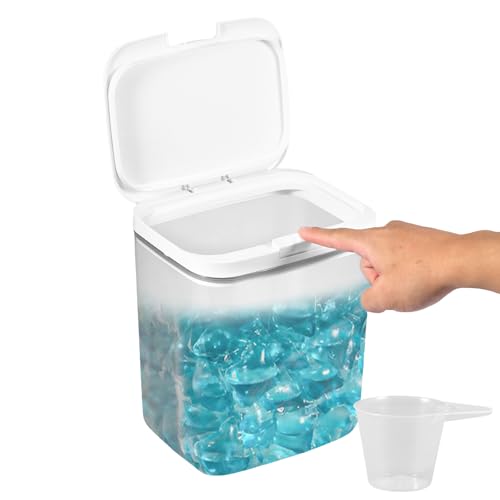 Jokapy 5.5L Automatic Pop Up Laundry Detergent Storage,Laundry Powder Storage Container Large with Scoop Airtight Dishwasher Powder Holder,Washing Beads Storage Sealed Laundry Pod Storage Container
