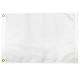 Flagolden Solid White Flag 12x18 Inches Nylon Small Blank Plain White Flags Heavy Duty DIY Flags to Create Your Own Custom Flags Banner