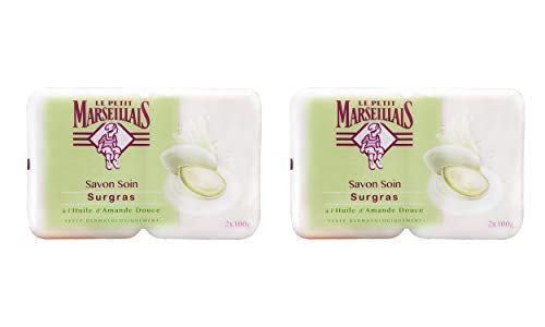 Le Petit Marseillais Savon Soin Surgras - French Surgras with Almond Oil Soap (2 Pack, Total of 14oz)
