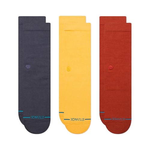 Image of Stance Icon Classic Casual Crew Socks 3-Pack, Cotton Blend and Cushioning Arch Support