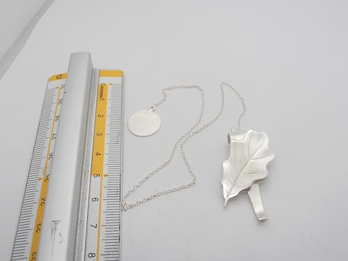 Marcador de plata 925 Roble con hoja elegante para lectores selectos 7