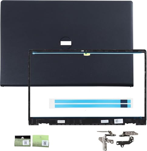 Image of LCD Back Cover Top Case Lid with Front Bezel Frame with Hinges Shaft Cover Replacement for DELL Inspiron 15 3510 3511 3515 3520 3525 Laptop, 00WPN8 0WPN8 09WC73 9WC73 AP3LE000901 Two Adhesive Strips