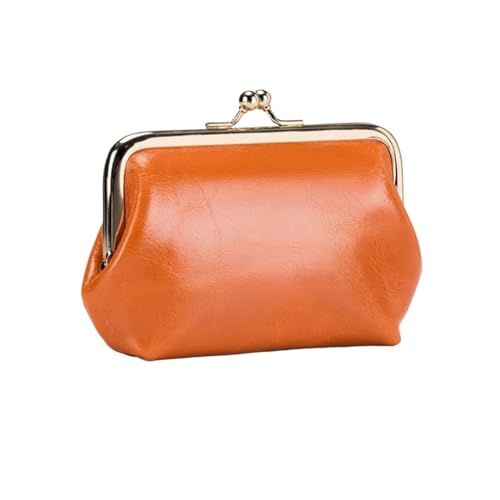 Women's Genuine Leather Coin Purses, Evening Bags, Money Clips, Wallets, Money Organizers Bags, Card Cases, Handbags (Orange)