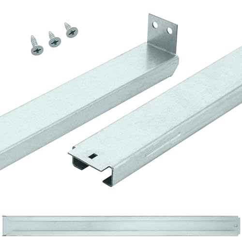 Hicarer 1 Set 12 Inch Metal Drawer Rails Center Track Metal Center Guide Track Drawer Rail Replacement (Corresponding Wood Slide Sold Separately)