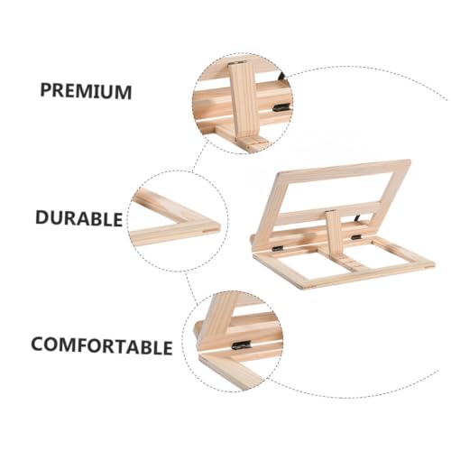 Support de lecture compact FOMIYES en bois beige avec inclinaison modulable - 6