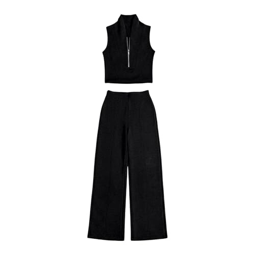 Traje de pantalón para mujer informal de dos piezas con camiseta 5