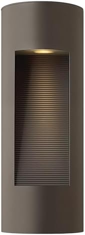 Hinkley Luna Medium Wall Mount Outdoor Lantern, Integrated LED Included, Half Moon, Aluminum, Etched Glass Lens, ADA, Dark Sky Compliant, Bronze Finish
